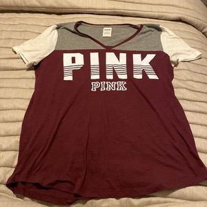 Burgundy T-shirt from PINK